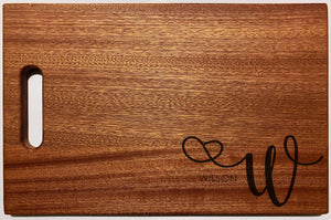 First Colony Mortgage - Large Mahogany Chopping Board with Cutout Handle