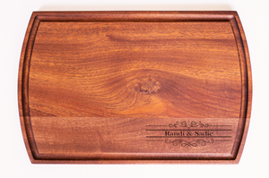 Neo Home Loans - Large Modern Mahogany Cutting Board with Juice Groove