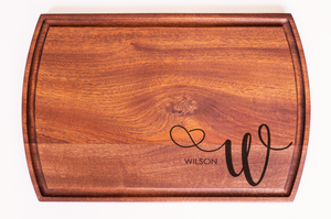 Intercap Lending - Large Modern Mahogany Cutting Board with Juice Groove