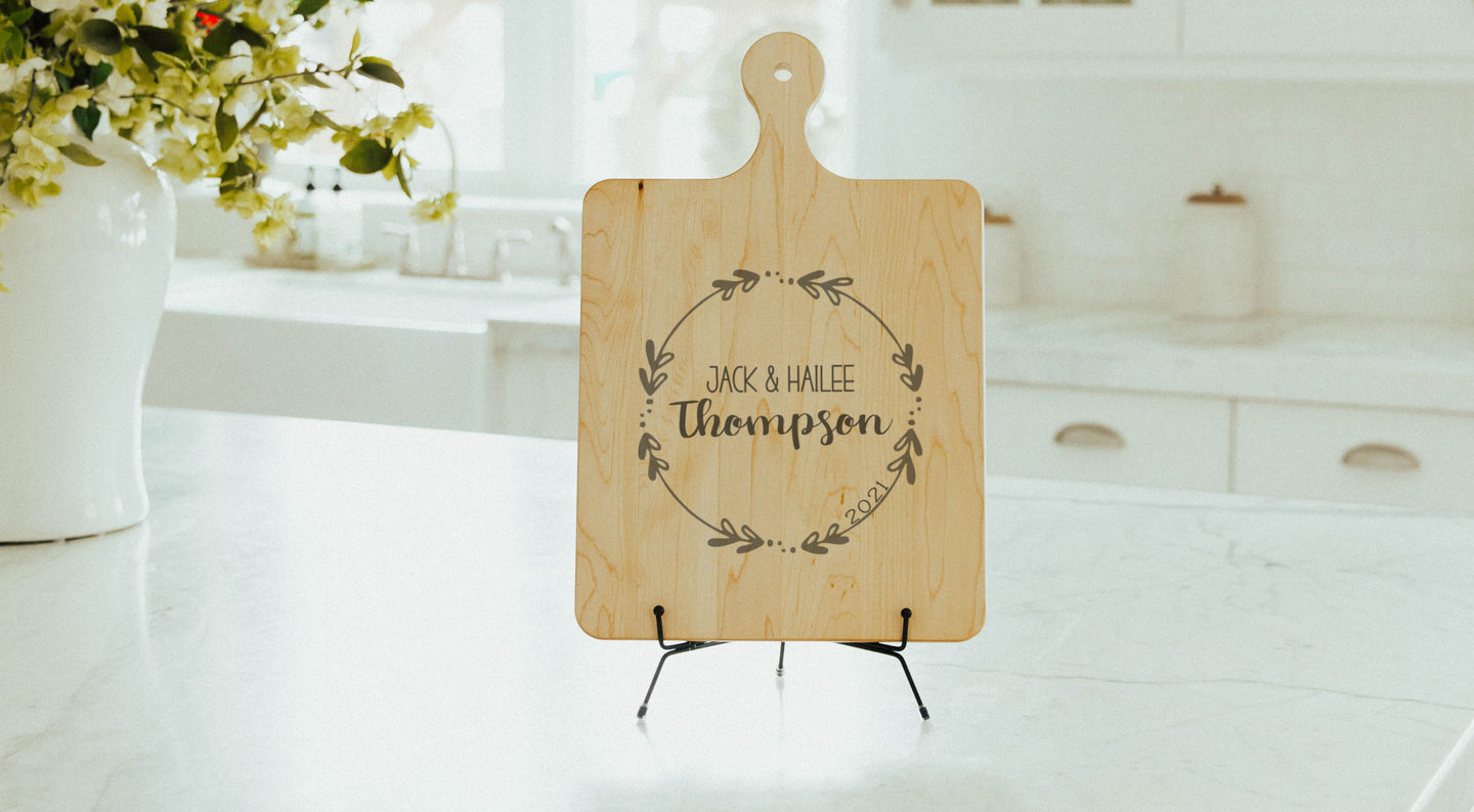 Solid Maple Cutting Board with Rounded Handle