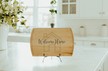 Load image into Gallery viewer, THNKS - Welcome Home Engraved Large Modern Maple Cutting Board with Juice Groove