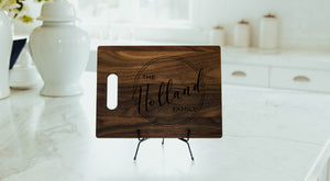 Medium Walnut Bar Board With Cutout Handle