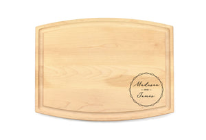 Intercap Lending - Medium Modern Arched Maple Bar Board with Juice Groove