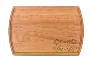 Large Modern Cherry Cutting Board with Juice Groove
