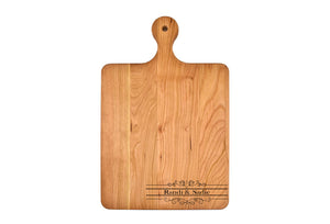 First Colony Mortgage - Solid Cherry Cutting Board with Rounded Handle
