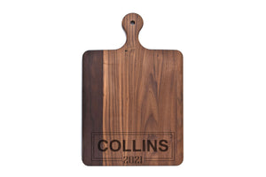 Solid Walnut Cutting Board with Rounded Handle
