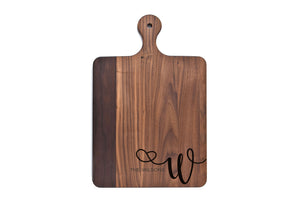 Solid Walnut Cutting Board with Rounded Handle