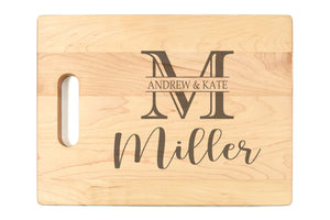 Medium Maple Bar Board With Cutout Handle