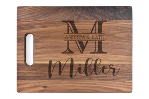 Medium Walnut Bar Board With Cutout Handle