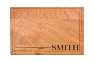 Rectangular Cherry Bar Board With Juice Grooves