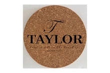 Load image into Gallery viewer, Set of 2 Custom Engraved Natural Cork Kitchen Trivets