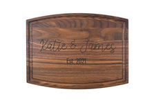 Load image into Gallery viewer, First Colony Mortgage - Medium Modern Walnut Bar Board with Juice Groove