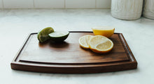 Load image into Gallery viewer, Modern Medium Walnut Bar Board with Juice Groove