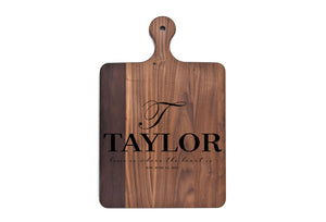 Prosperity Lending - Solid Walnut Cutting Board with Rounded Handle