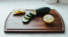 Load image into Gallery viewer, Momentum - Large Modern Walnut Cutting Board with Juice Groove
