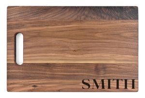 First Colony Mortgage - Large Walnut Chopping Board with Cutout Handle