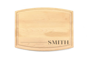 Medium Modern Arched Maple Bar Board with Juice Groove